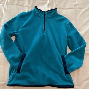 Cat & Jack Teal Fleece Sweater Half-zip with Dark Blue Trim, Kids size XS (4/5)